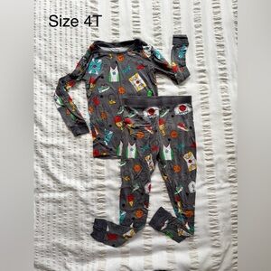 Little Sleepies “Hoop Stars” bamboo kids pajamas - size 4T